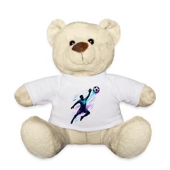 Soccer Goalkeeper Parade Dynamic Action - Teddy Bear - white - Front