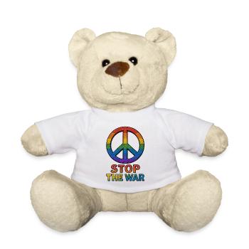 Peace Sign Rainbow – Stop The War Design - Teddy Bear - white - Front