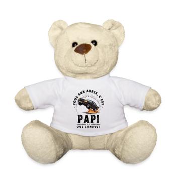 Tous aux Abris C'est Papi qui Conduit - Humour - Nounours - blanc - Devant