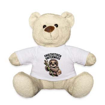 Paresseux sur la route avec paresse et humour - Nounours - blanc - Devant