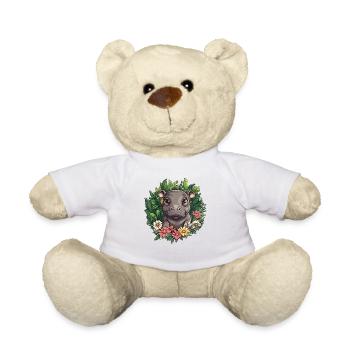 Nilpferd im Blumengarten - Teddy - Weiß - Vorne
