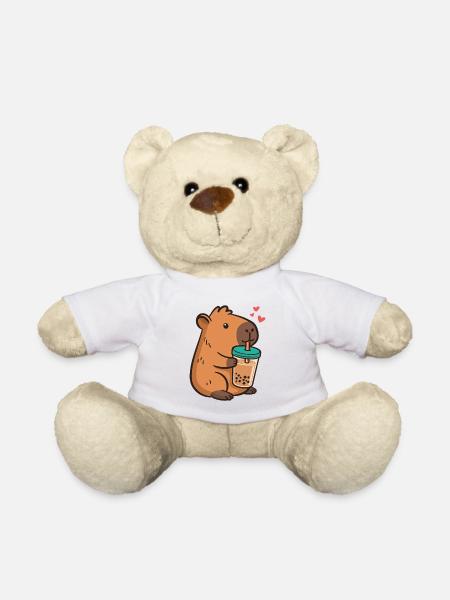Capybara Bubble Tea Kawaii Boba Tea Thé au lait - Nounours - blanc