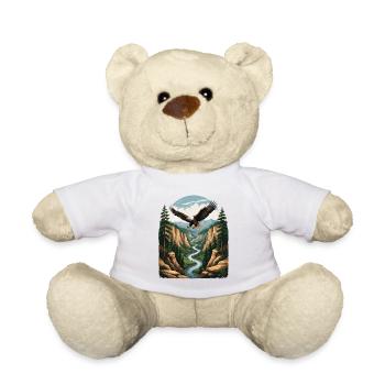 Aigle au-dessus de la forêt de gorge - Nounours - blanc - Devant