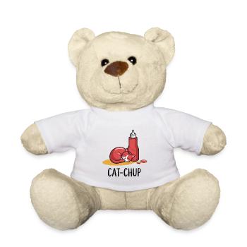 Cat-Chup – Fun combination of cat and cat - Teddy Bear - white - Front