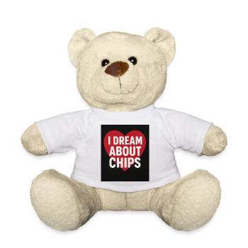 Je rêve de chips en cœur - Nounours - blanc - Devant