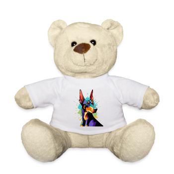 Explosion de couleurs Doberman - Nounours - blanc - Devant