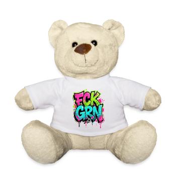 FCK GRN Graffiti Neon - Anti Vert - Nounours - blanc - Devant