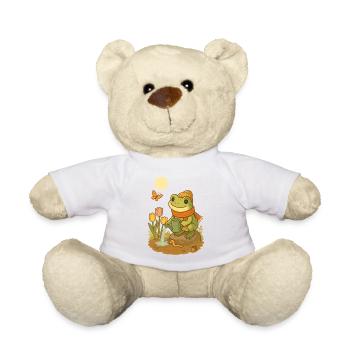 Spring Frog – Cozy Frog in the Garden - Teddy Bear - white - Front