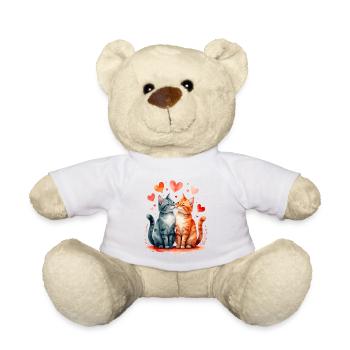 Katzenherz Zweisamkeit - Teddy - Weiß - Vorne