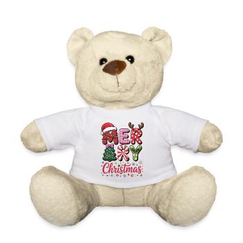 Lettres de Joyeux Noël - Nounours - blanc - Devant