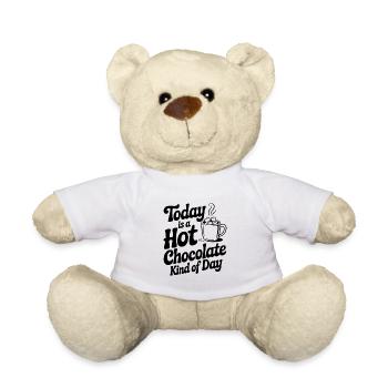 Heute ist ein Tag mit heißer Schokolade - Teddy - Weiß - Vorne