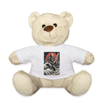 Samurai Oktopus Tentakel Monster Japanisch Ukiyo-e - Teddy - Weiß - Vorne