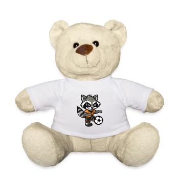 Waschbär Fußball-Maskottchen  - Teddy - Weiß - Vorne