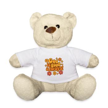 God is Good – Retro Blossom Design - Teddy Bear - white - Front
