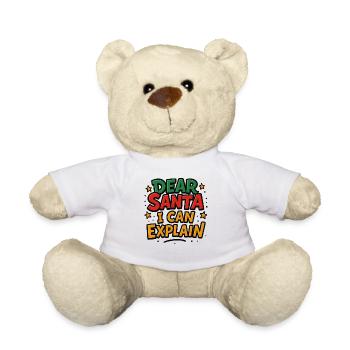 Cher Père Noël, je peux expliquer Noël drôle - Nounours - blanc - Devant