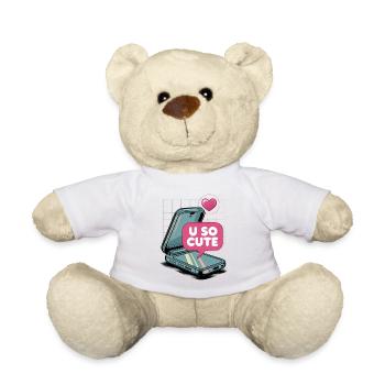 U So Cute Pop Art Cell Phone - Teddy Bear - white - Front