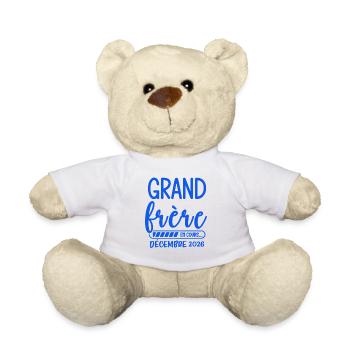 Big Brother Dezember 2026 Schwangerschaftsankündigung Geschenk - Teddy - Weiß - Vorne