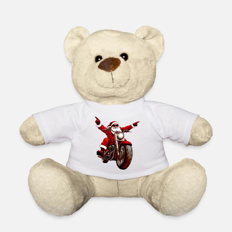 Weihnachten Motorradfahrer - Teddy - Weiß