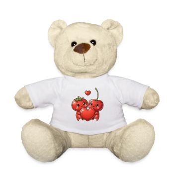 Kirschherzen verschlungen kawaii - Teddy - Weiß - Vorne