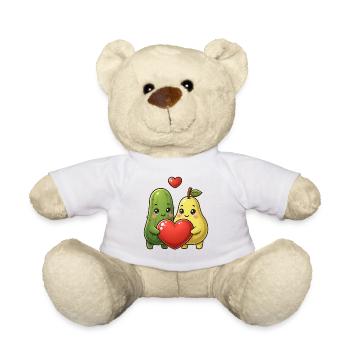 Herzen, Obst, Gurke, Birne - Teddy - Weiß - Vorne