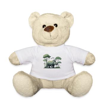 Guardian of the Savannah Rhino Illustration - Teddy Bear - white - Front