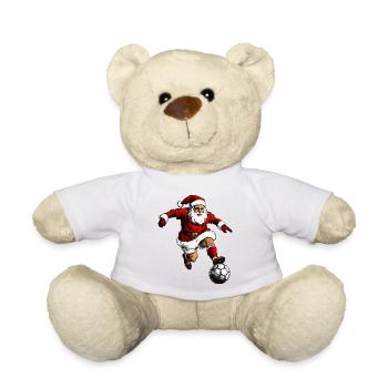 Fussballer Weihnachten / Fussball Santa - Teddy - Weiß - Vorne
