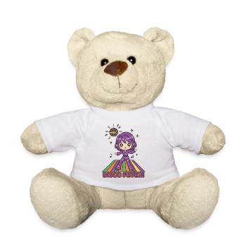 Fièvre disco | Chibi Fille Danse Rétro Fête des années 70 des années 80 - Nounours - blanc - Devant