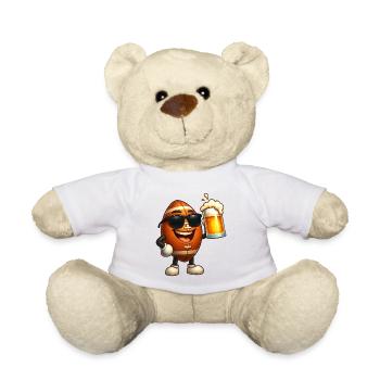 Bierheld Football Cartoon mit Sonnenbrille - Teddy - Weiß - Vorne