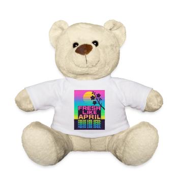 FRESH LIKE APRIL Retro Spring Cherry Blossom - Teddy Bear - white - Front