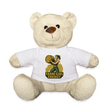 Farm Girl Energy Power Through Agriculture - Teddy Bear - white - Front