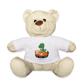 Ramen-Liebhaber Dino in einer niedlichen Nudelschüssel - Teddy - Weiß - Vorne
