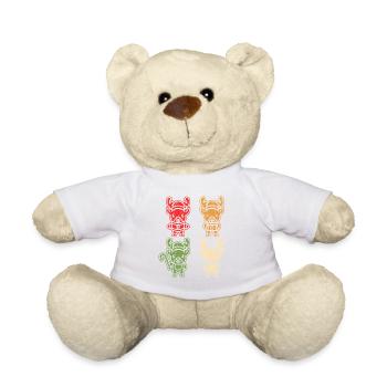 Noël du Père Noël renne - Nounours - blanc - Devant
