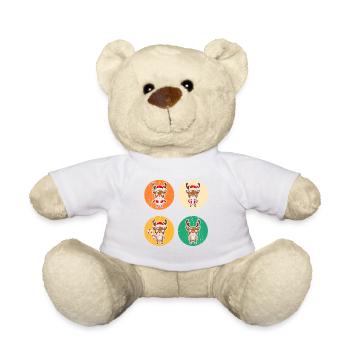 Noël du Père Noël renne - Nounours - blanc - Devant