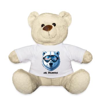 Cadeau Val Thorens Souvenir Ski 3 Vallées - Nounours - blanc - Devant