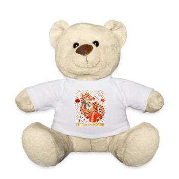 Jahr des Pferdes 2026 – Chinesisches Neujahr für K - Teddy - Weiß - Vorne