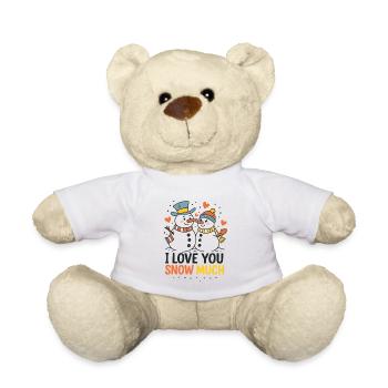 Amour romantique de bonhomme de neige – Motif hivernal - Nounours - blanc - Devant