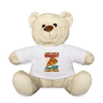 Pizza-Motivation, Fitness-Workout-Sprichwort - Teddy - Weiß - Vorne