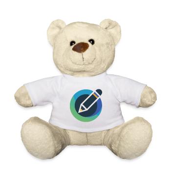 Abstract Circle Pencil Emblem - Teddy Bear - white - Front