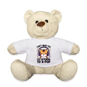 Kawaii K-Pop Tiger with Headphones - Teddy Bear - white - Front