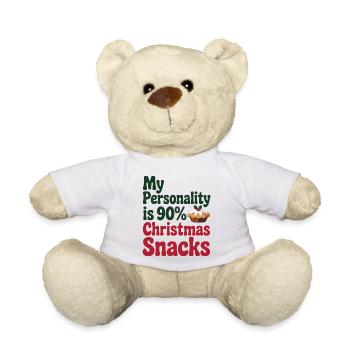 My Personality Is 90% Christmas Snacks Funny Gift - Teddy Bear - white - Front