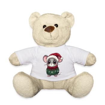 Mouse Christmas Xmas - Teddy Bear - white - Front