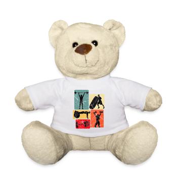 Power blocks: Fitness silhouettes - Teddy Bear - white - Front