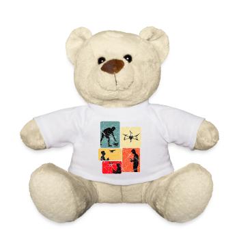 Drohnenpilot Panels Kunst - Teddy - Weiß - Vorne
