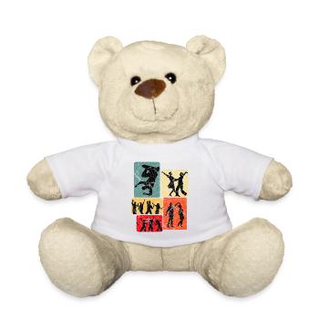 Dance silhouettes in retro block - Teddy Bear - white - Front
