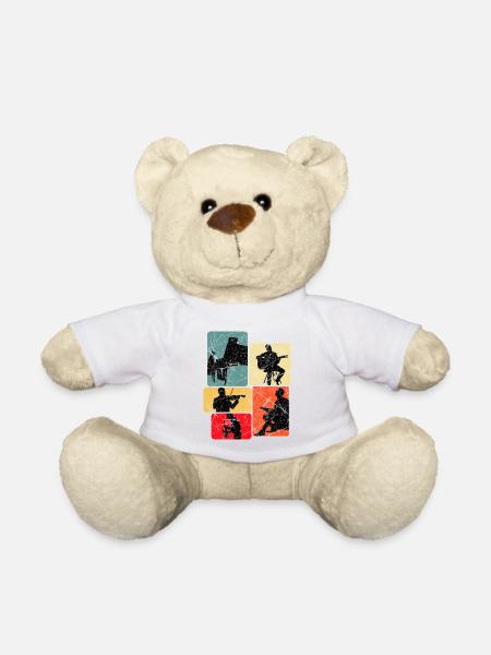 Musik Silhouetten Collage - Teddy - Weiß