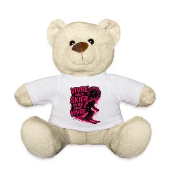 Live to Ski, Ski to Live - Teddy Bear - white - Front