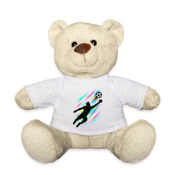Torwart Action Kunst, Neon Fußball Design - Teddy - Weiß - Vorne