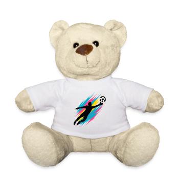 Neon Goalkeeper Flight, Football Fan Gift, Colorful - Teddy Bear - white - Front