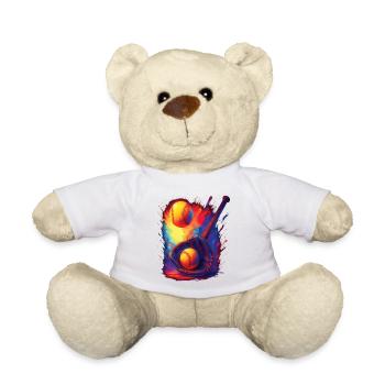 Baseball Vintage-Farb-Splash-Design Sport - Teddy - Weiß - Vorne
