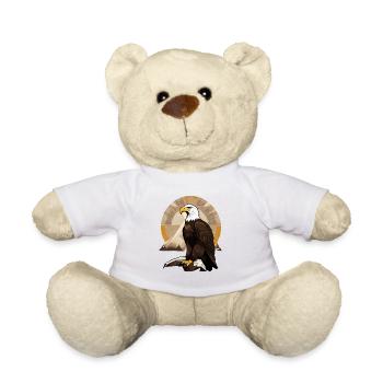 Eagle at sunrise over mountains - Teddy Bear - white - Front